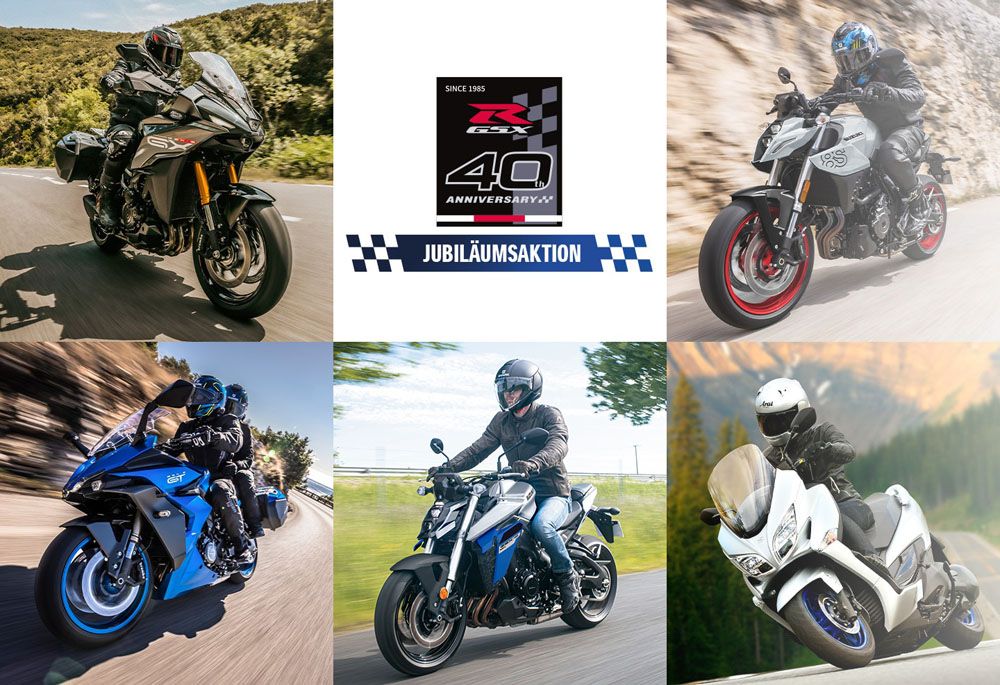 Anlässlich 40 Jahren GSX-R: Jubiläumsvorteil für ausgewählte Suzuki Motorrad-Modelle**