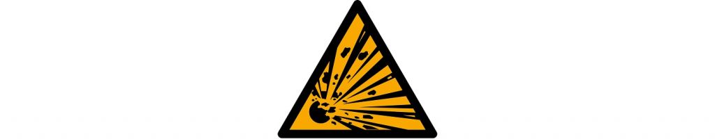 Warnung vor explosiven Stoffen